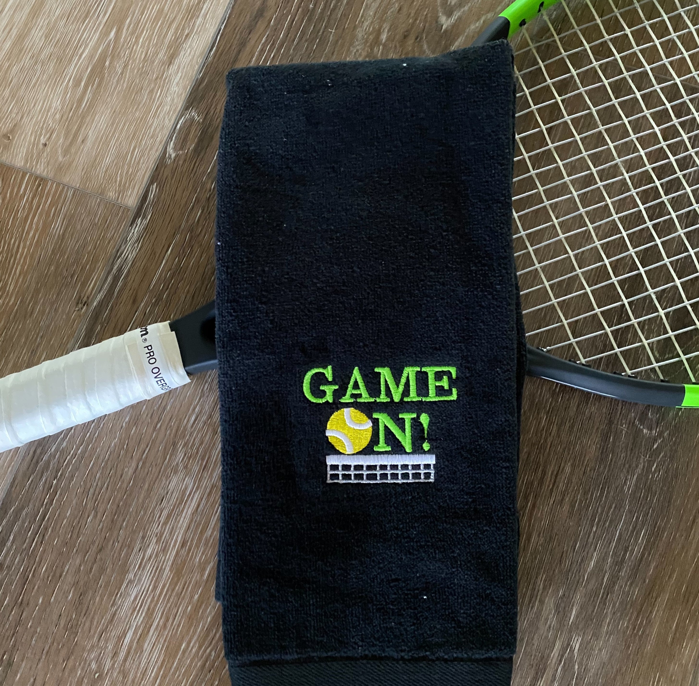 Embroidered Tennis Towel – "Game On" Sports Towel