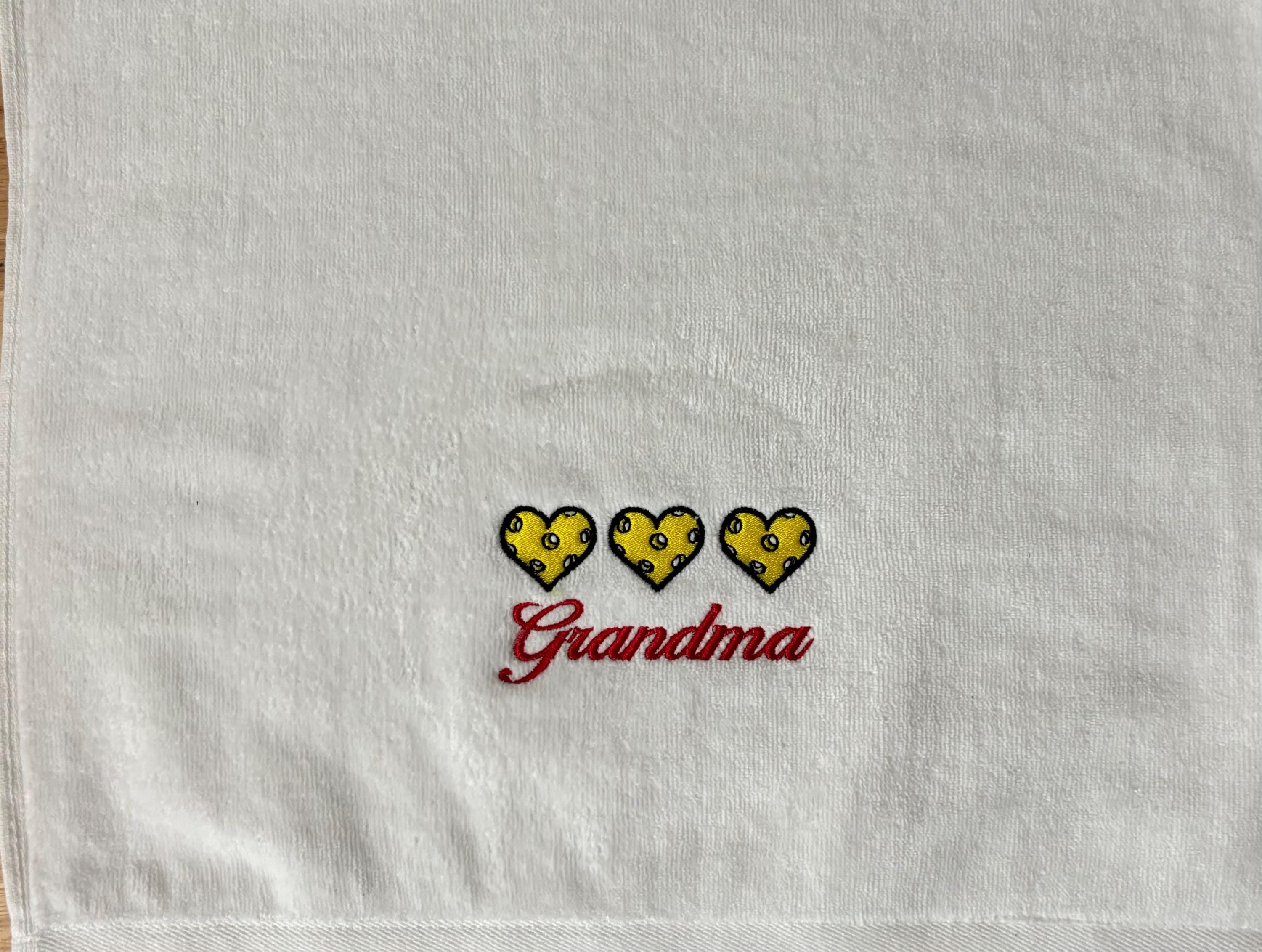 Pickleball Mom or Grandma Towel – Personalized Embroidered Pickleball Gift