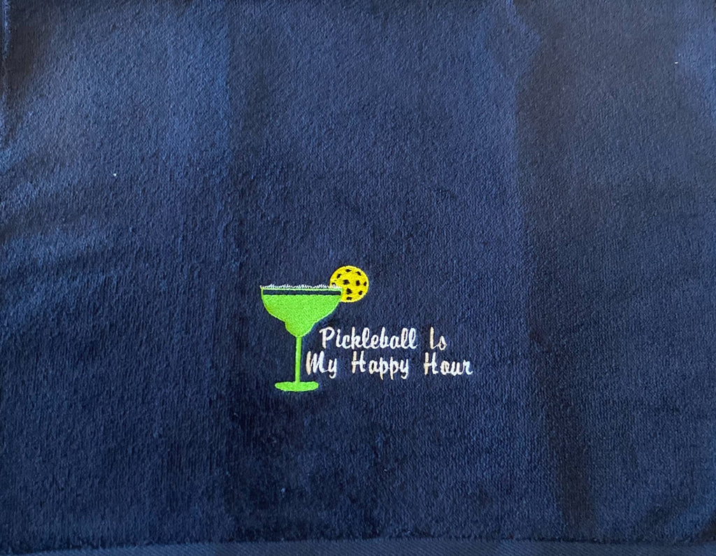 Pickleball is my happy hour – Personalized Pickleball Towel