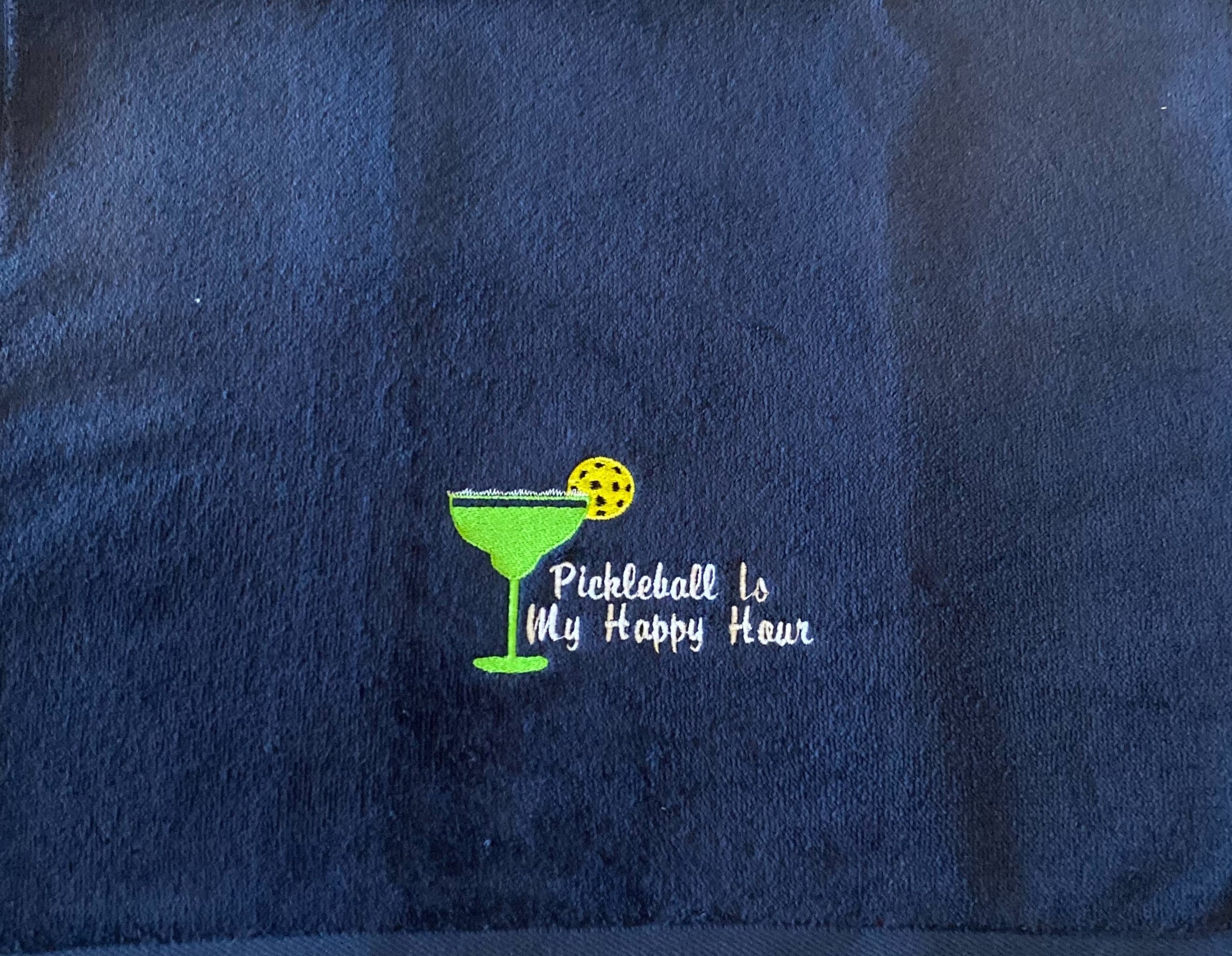 Pickleball is my happy hour – Personalized Pickleball Towel