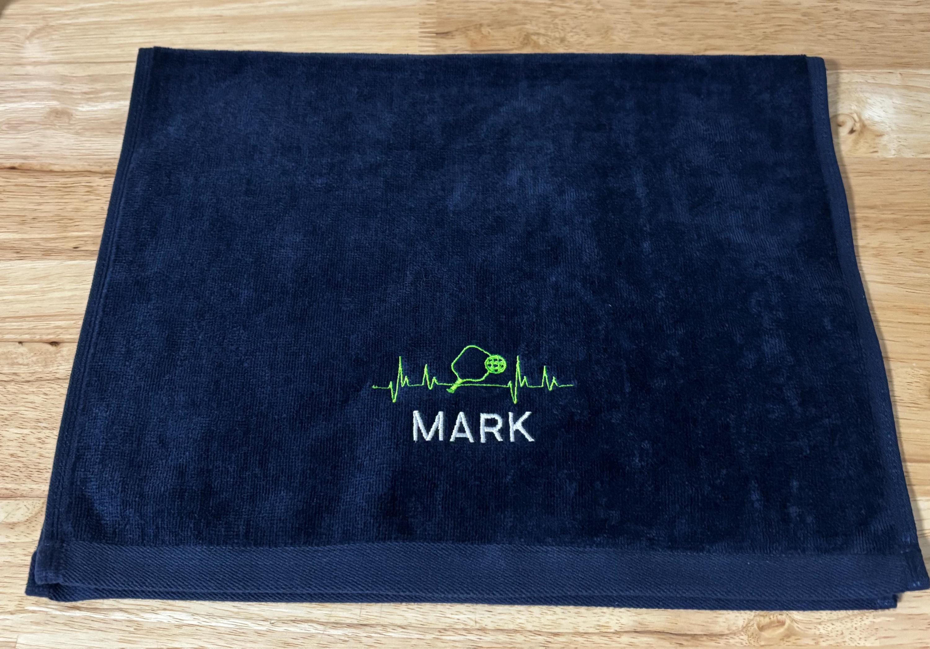 Personalized Pickleball Towel with Heartbeat Logo – Custom Gift