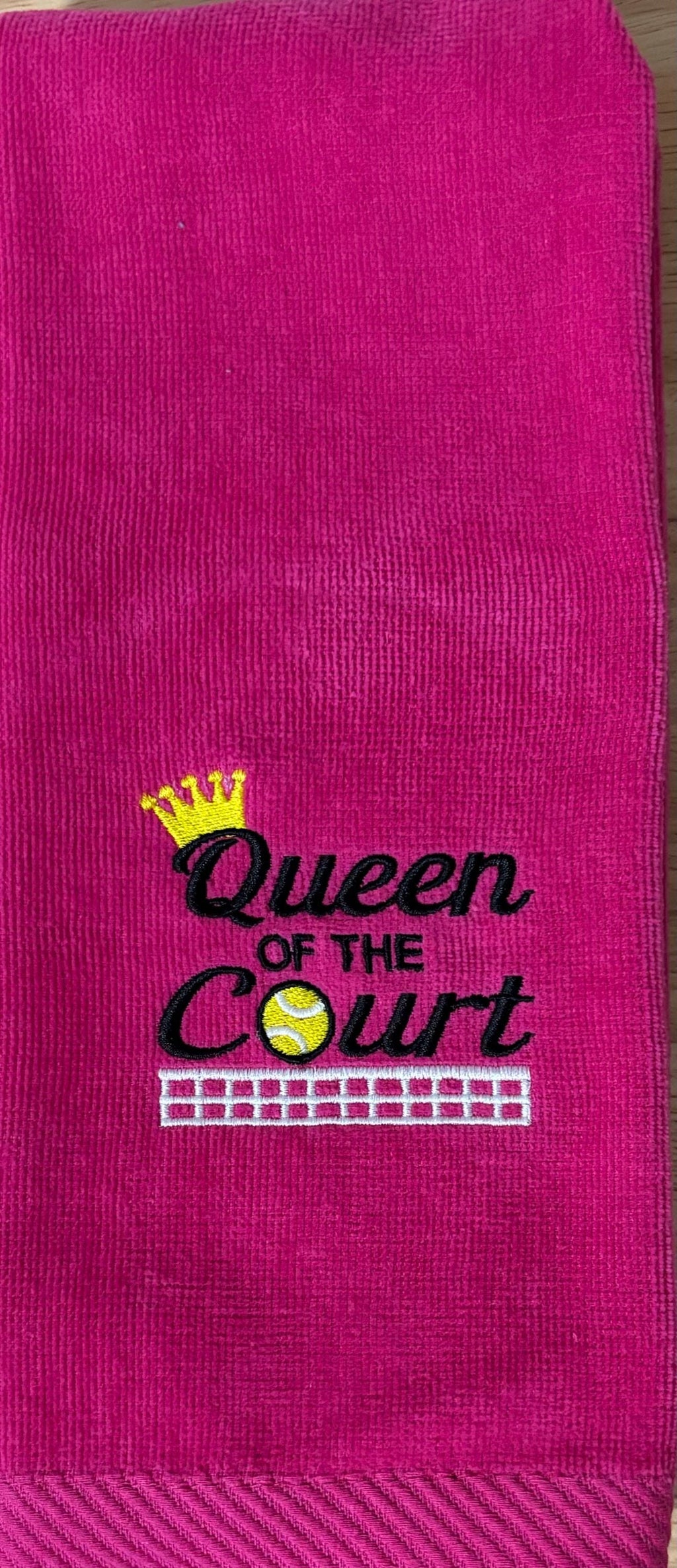 Queen of the Court Embroidered Tennis Towel – Tennis Gift
