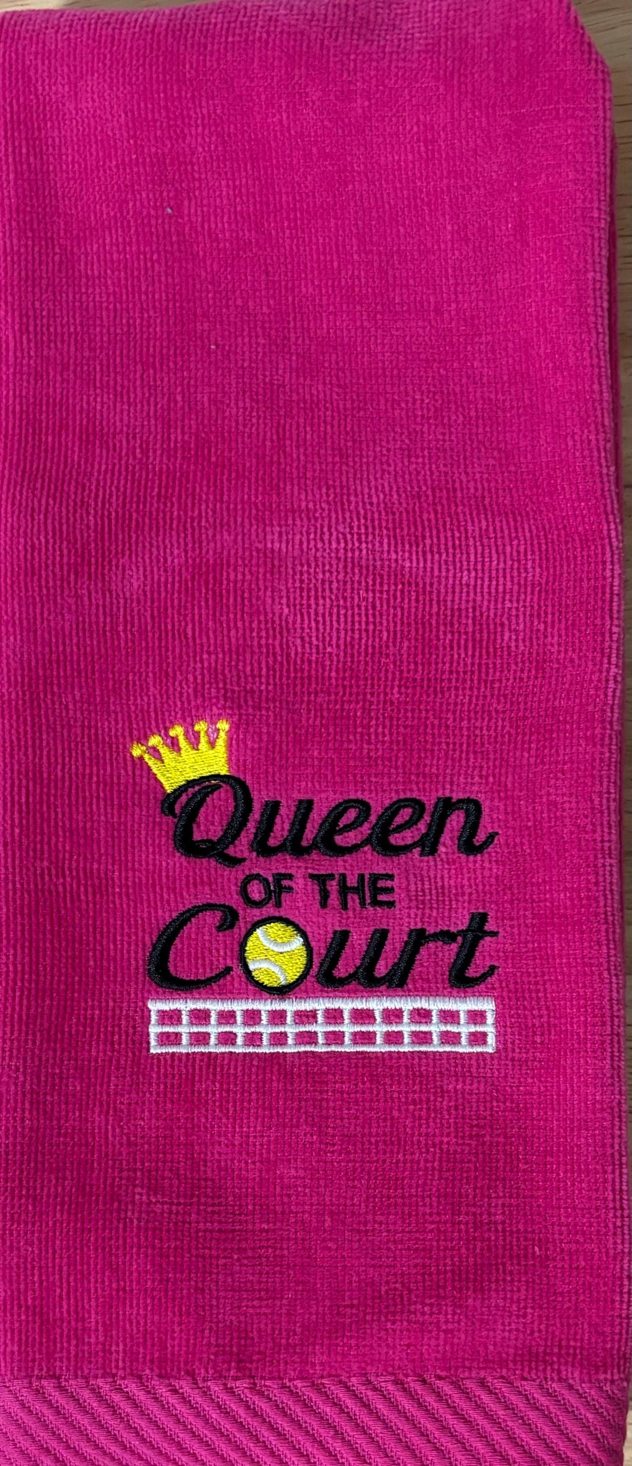 Queen of the Court Embroidered Tennis Towel – Tennis Gift