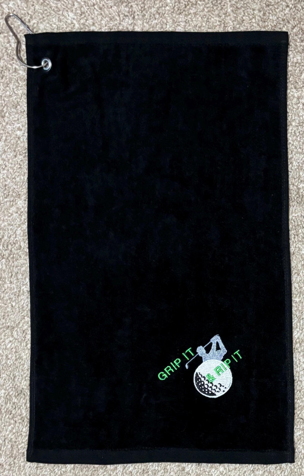 Embroidered Golf Towel: Grip It and Rip It Cotton Velour