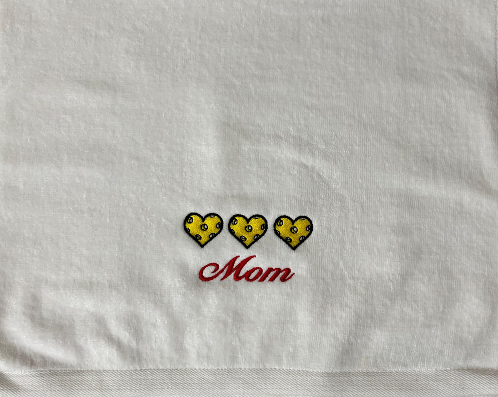 Pickleball Mom or Grandma Towel – Personalized Embroidered Pickleball Gift