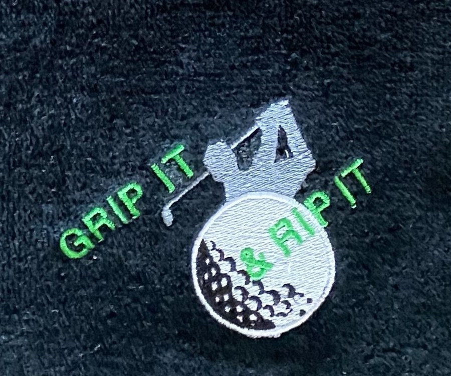 Embroidered Golf Towel: Grip It and Rip It Cotton Velour