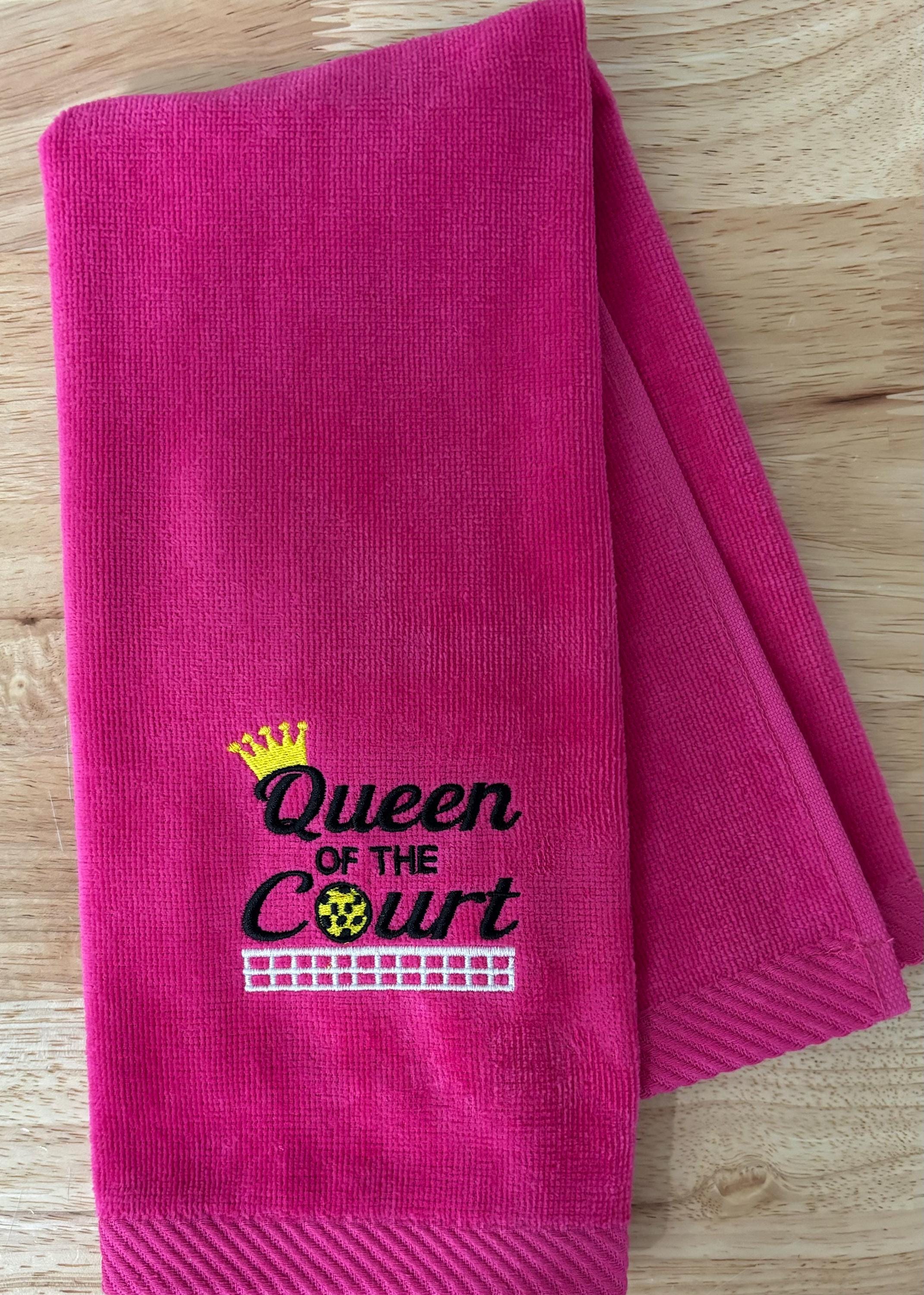 Personalized Pickleball Towel – “Queen of the Court” Embroidered Gift