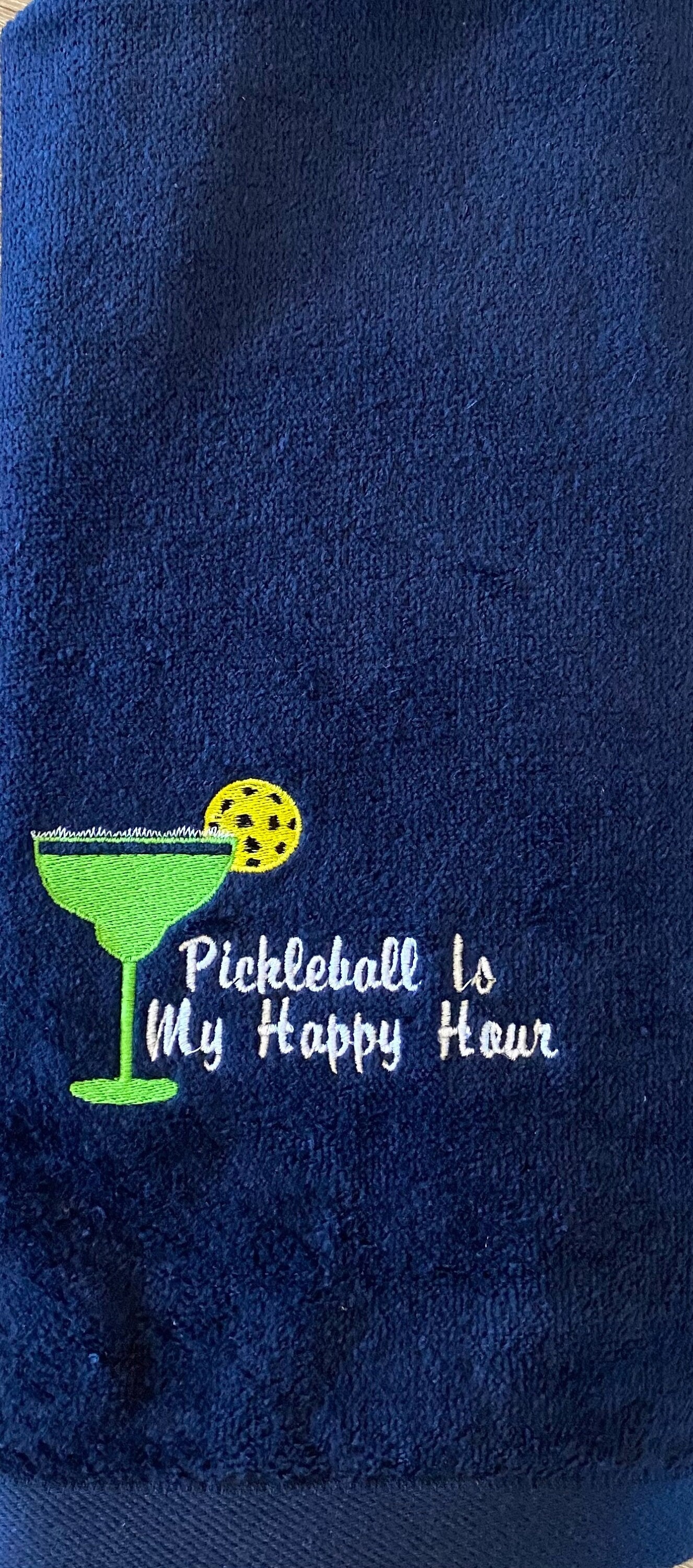 Pickleball is my happy hour – Personalized Pickleball Towel