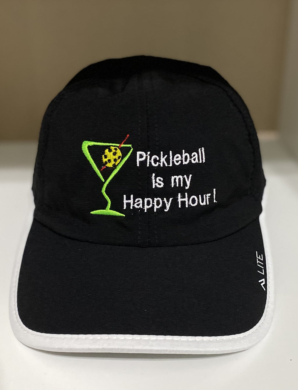 Embroidered Pickleball Hat | "Happy Hour" Dry Fit Cap