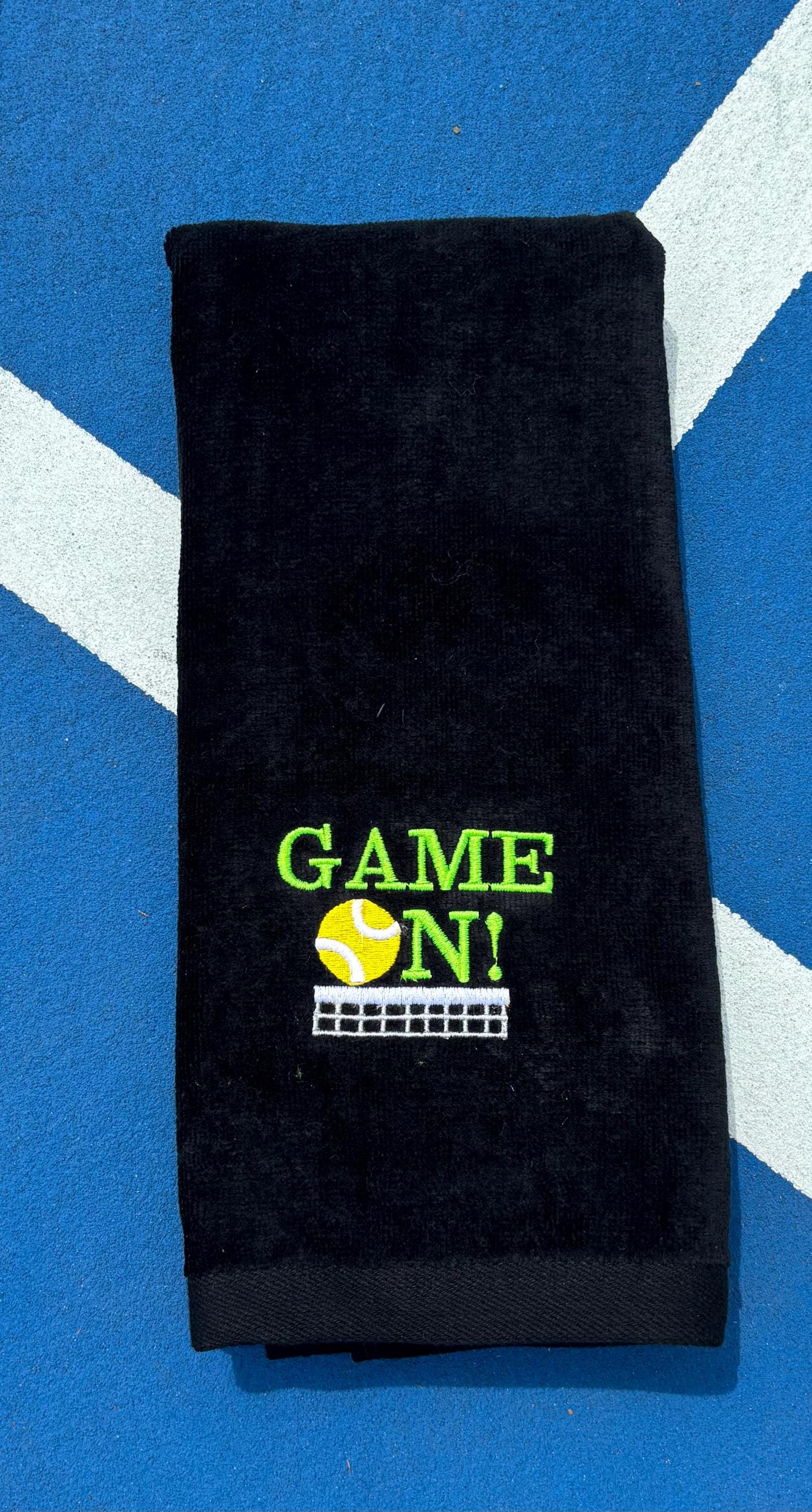 Embroidered Tennis Towel – "Game On" Sports Towel
