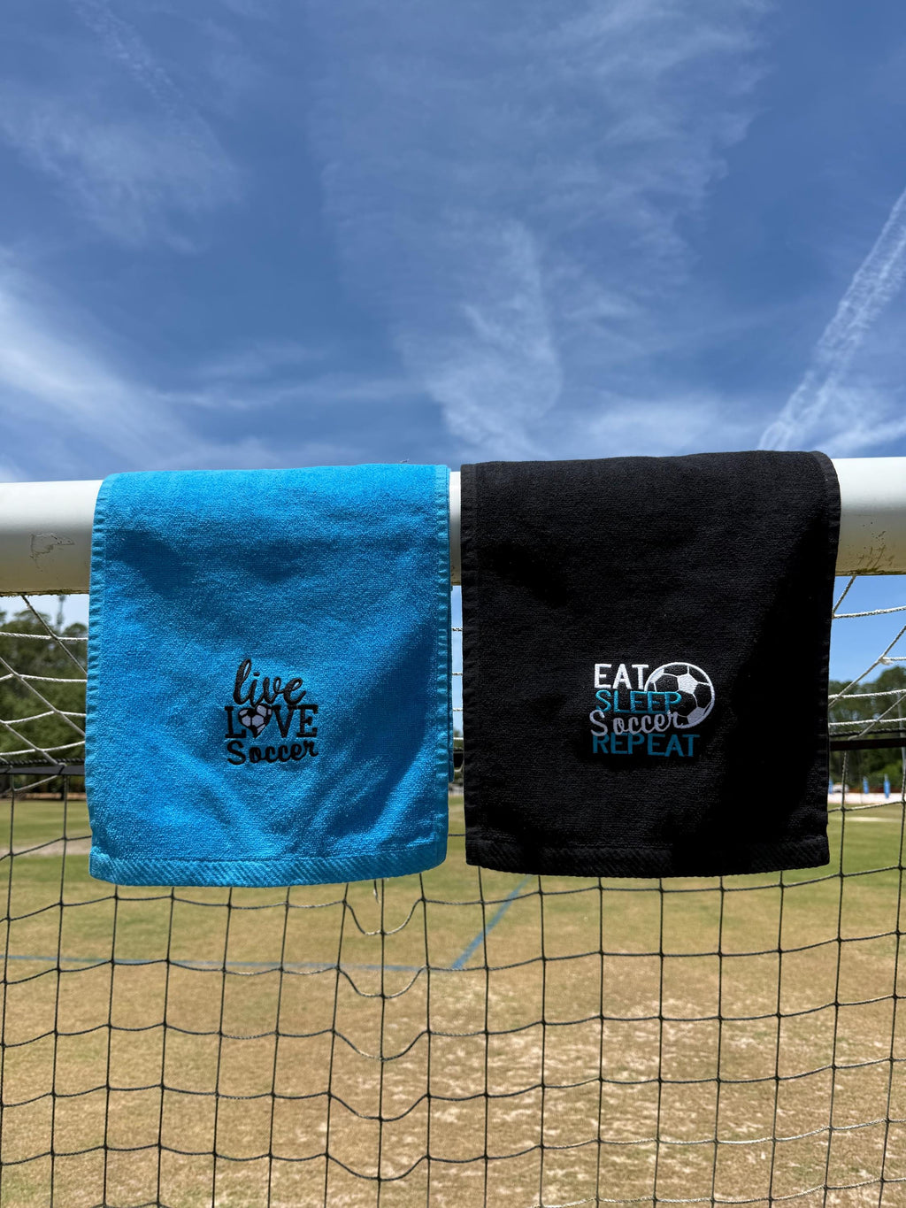 Personalized Embroidered Soccer Towel: Custom Name & Number, Soft Cotton