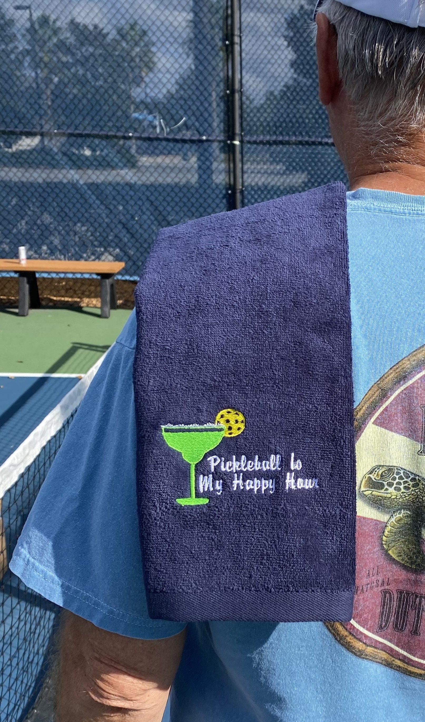 Pickleball is my happy hour – Personalized Pickleball Towel