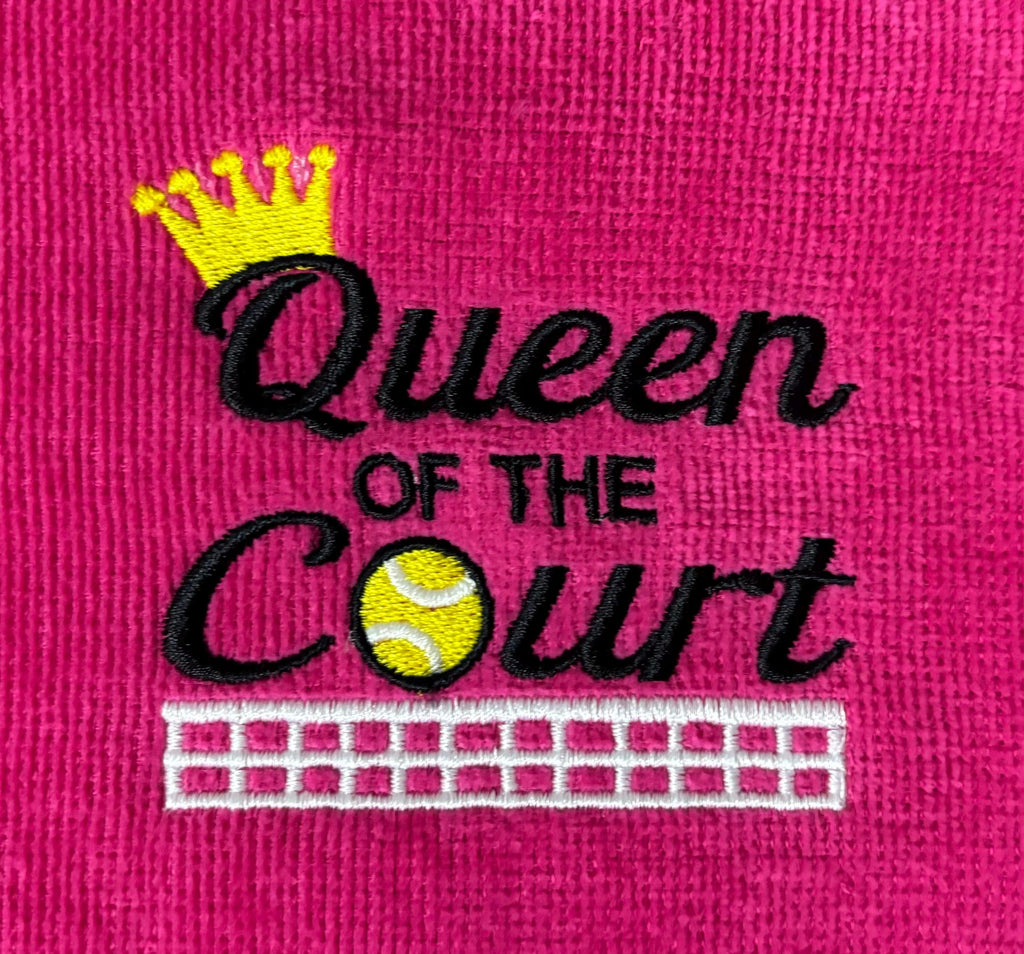 Queen of the Court Embroidered Tennis Towel – Tennis Gift