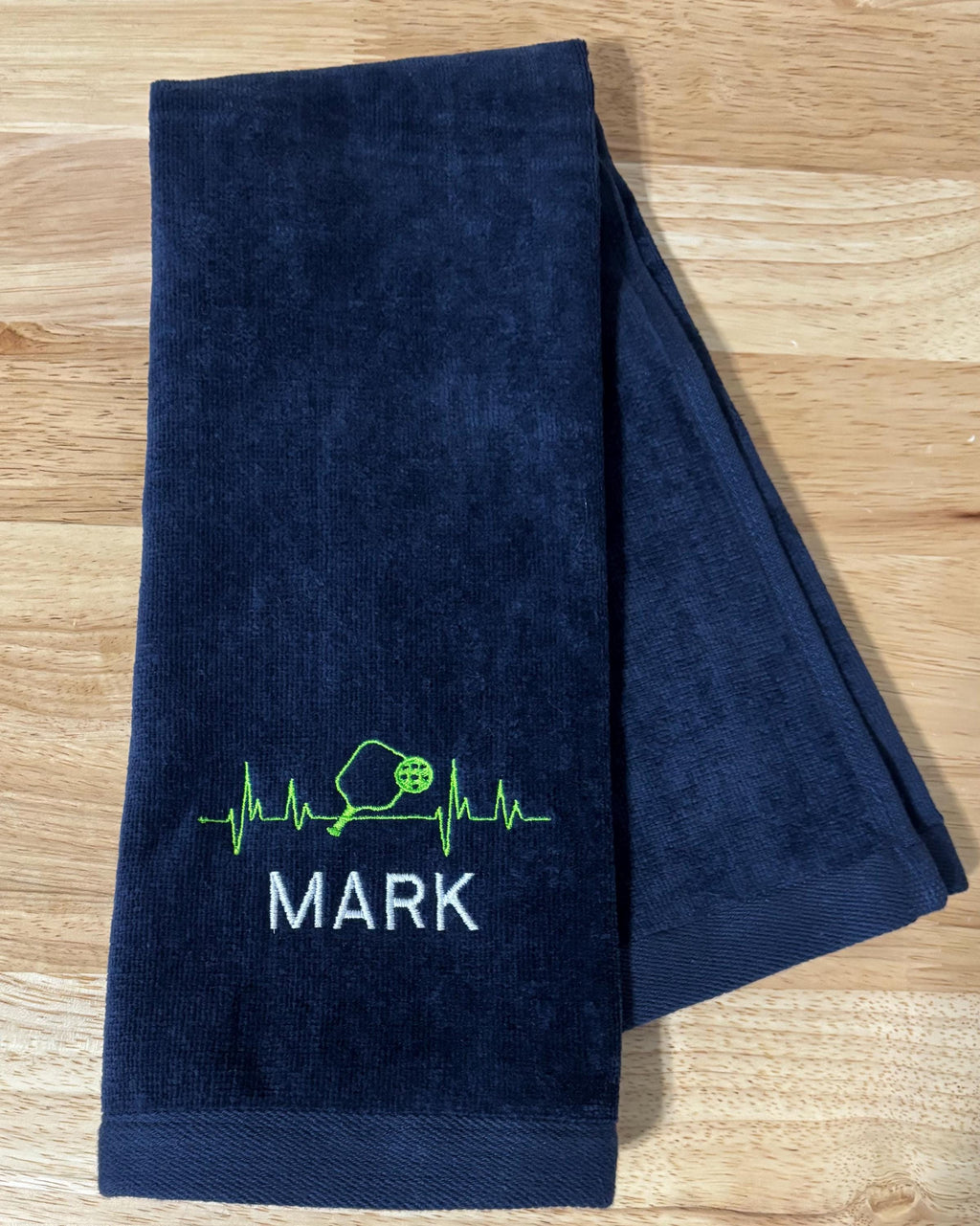 Personalized Pickleball Towel with Heartbeat Logo – Custom Gift