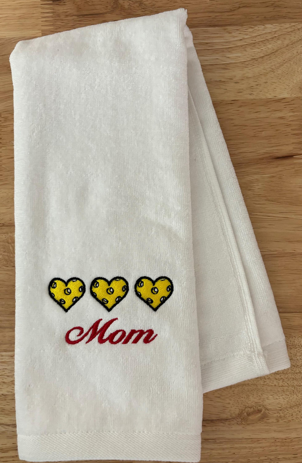 Pickleball Mom or Grandma Towel – Personalized Embroidered Pickleball Gift