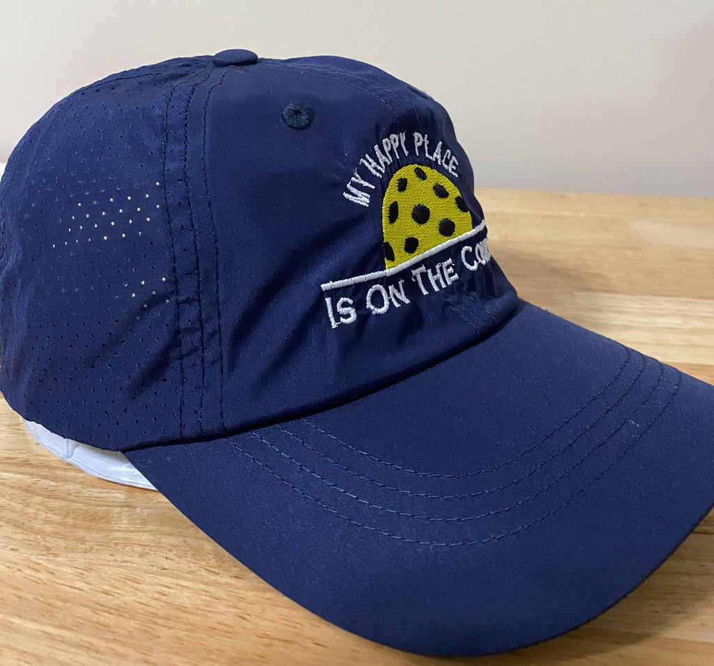 Embroidered Pickleball Hat – My Happy Place on the Court