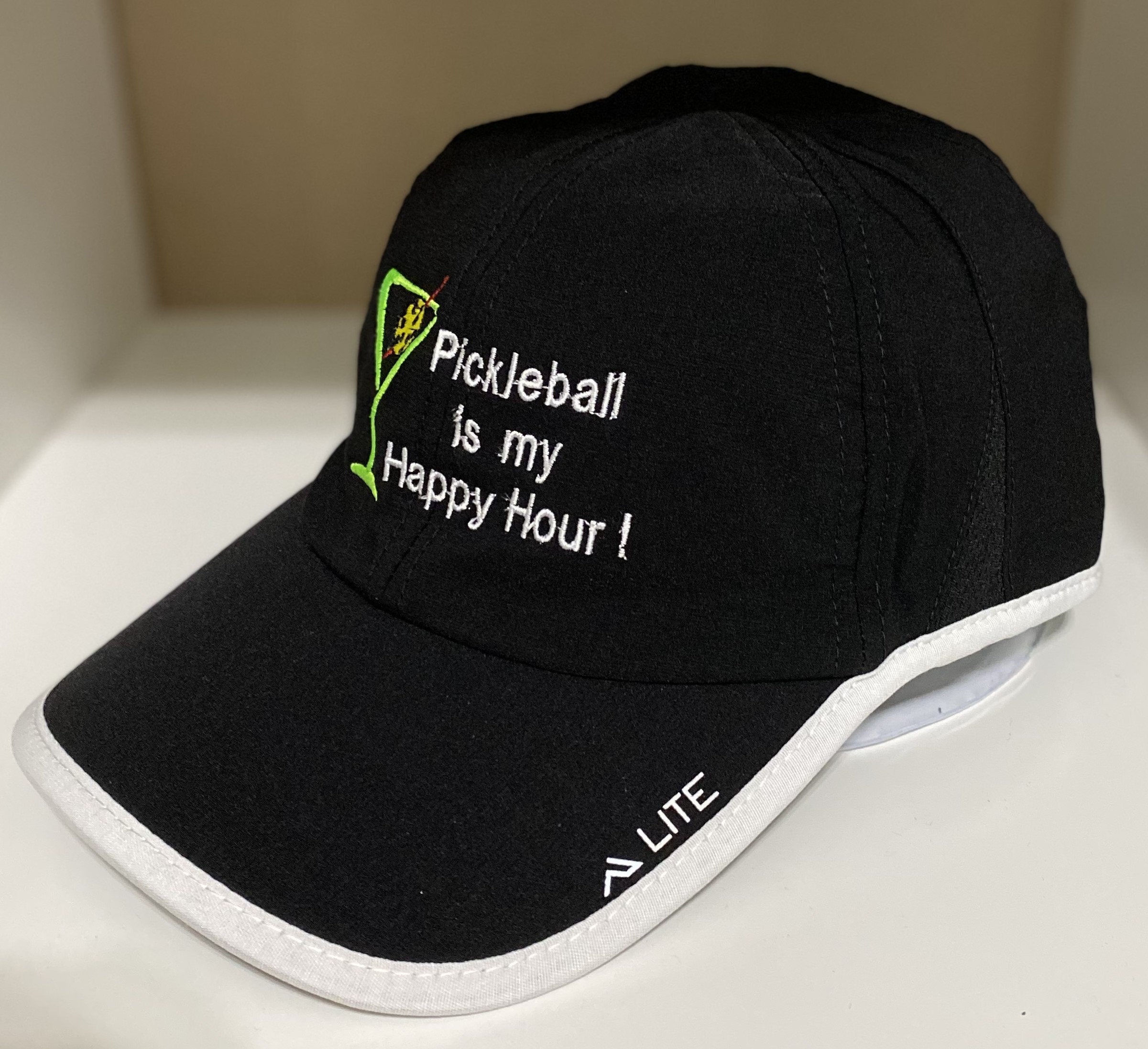Embroidered Pickleball Hat | "Happy Hour" Dry Fit Cap