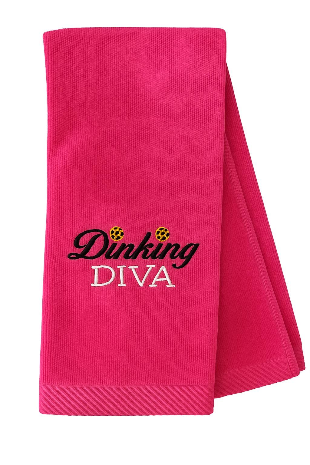 Dinking Diva Pickleball Towel – Hot Pink-Embroidered Cotton velour