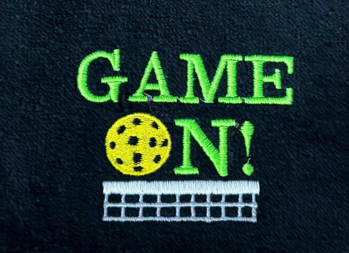 Personalized Pickleball Towel – Game On Design | Embroidered