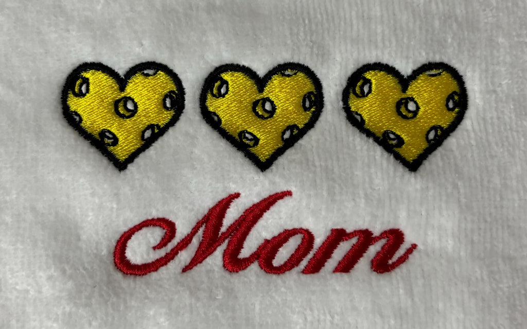 Pickleball Mom or Grandma Towel – Personalized Embroidered Pickleball Gift