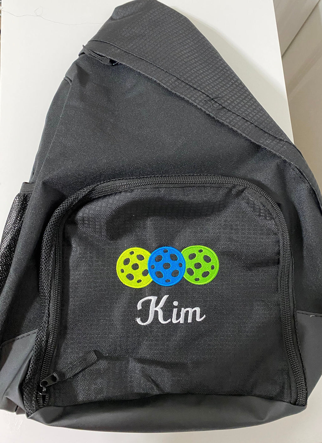 Custom Embroidered Pickleball Sling Bag: Polyester Canvas Backpack
