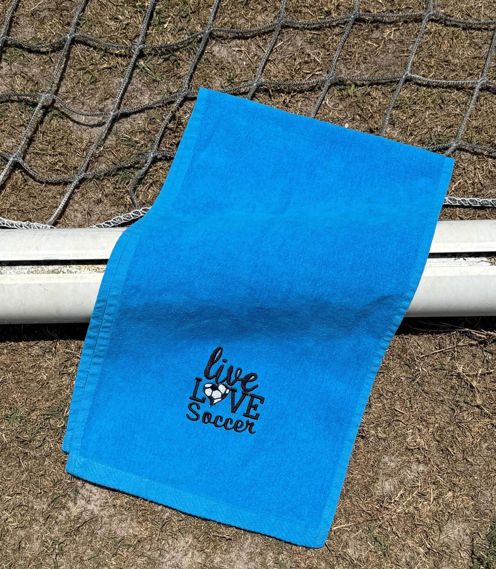 Personalized Embroidered Soccer Towel: Custom Name & Number, Soft Cotton
