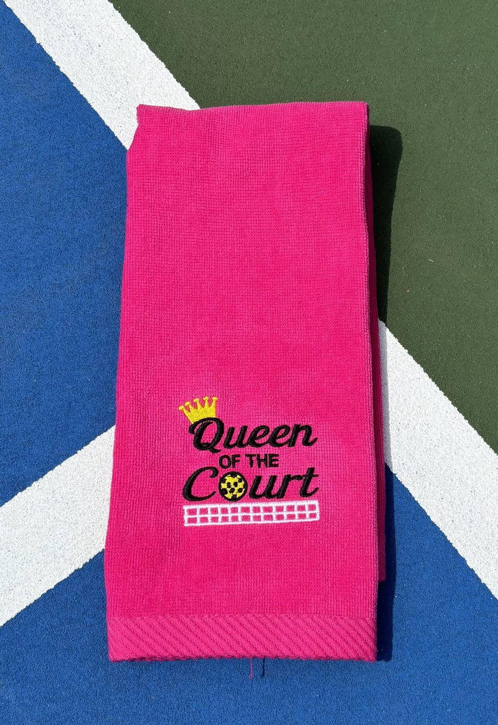 Personalized Pickleball Towel – “Queen of the Court” Embroidered Gift