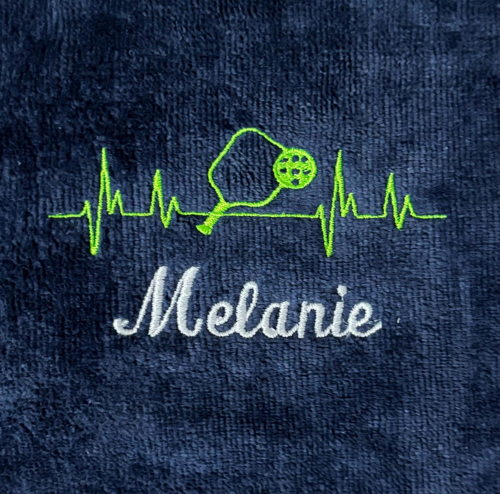 Personalized Pickleball Towel with Heartbeat Logo – Custom Gift