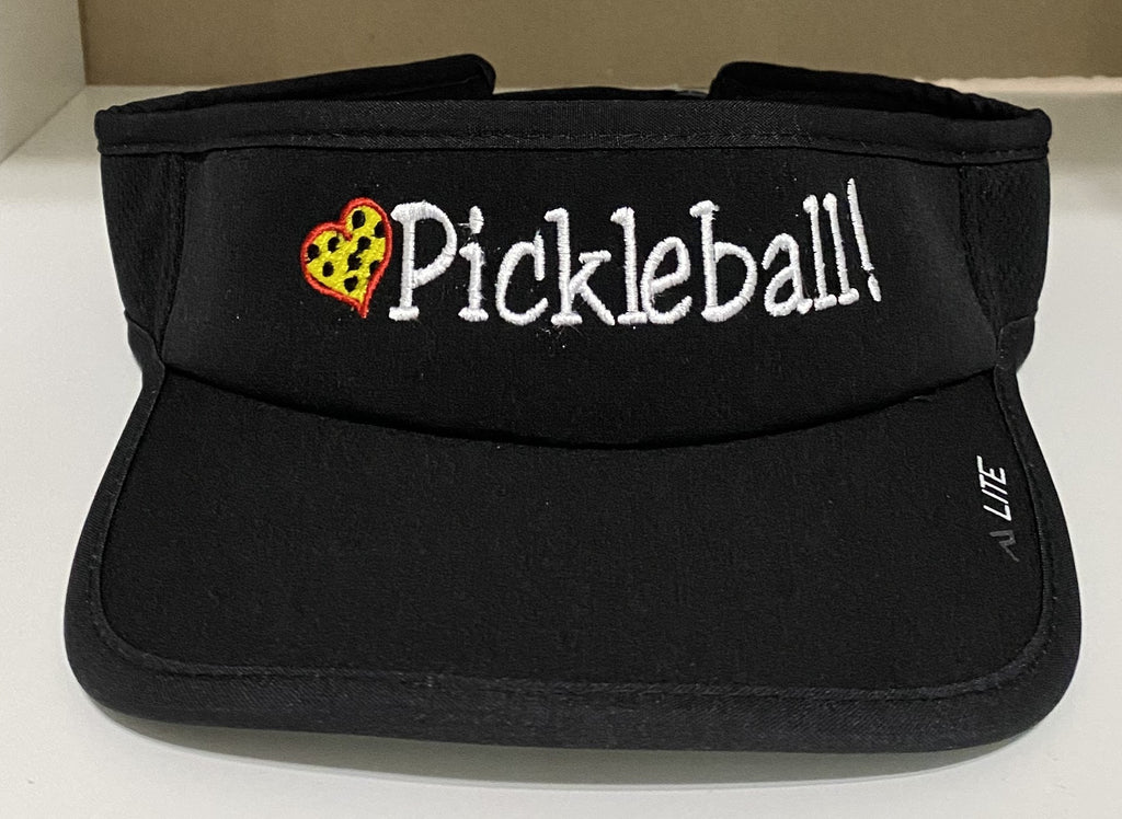 Embroidered "Love Pickleball" Visor: Dri-Fit Sun Protection
