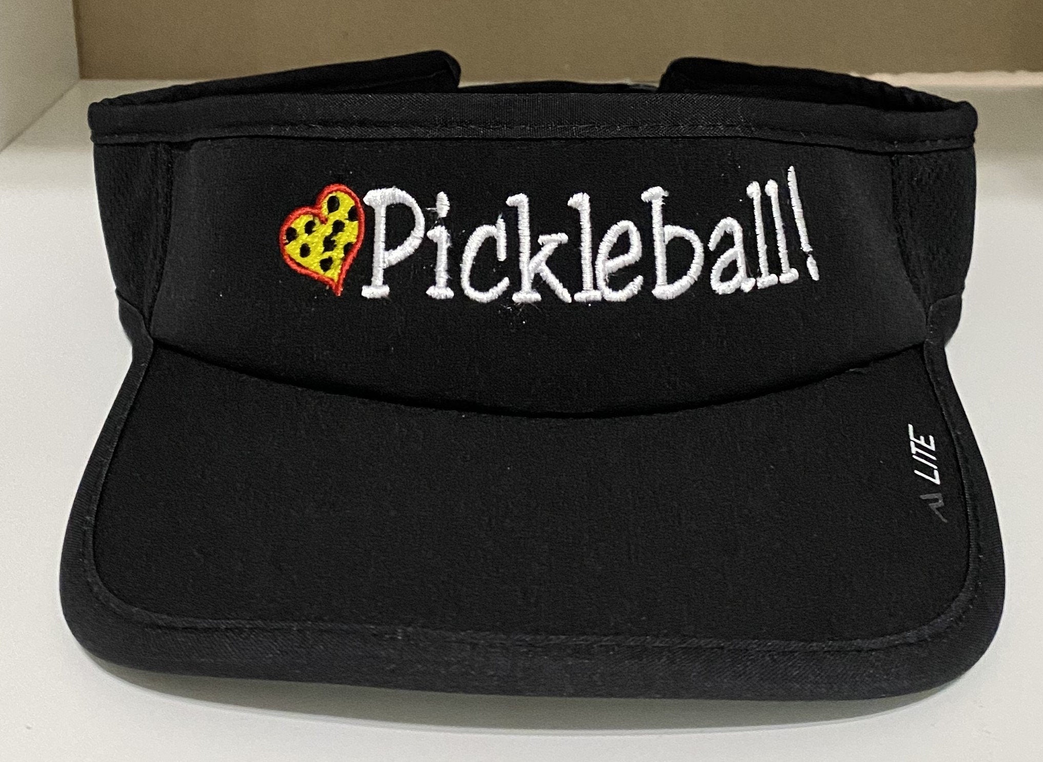 Embroidered "Love Pickleball" Visor: Dri-Fit Sun Protection