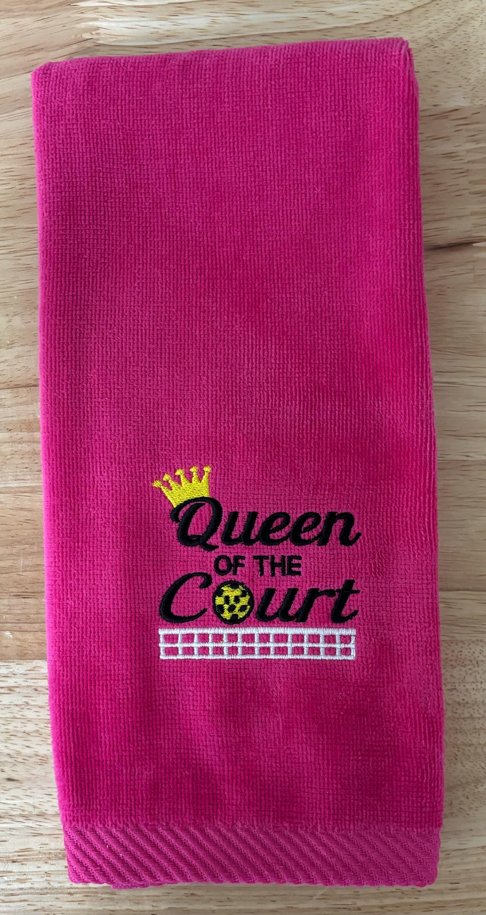 Personalized Pickleball Towel – “Queen of the Court” Embroidered Gift