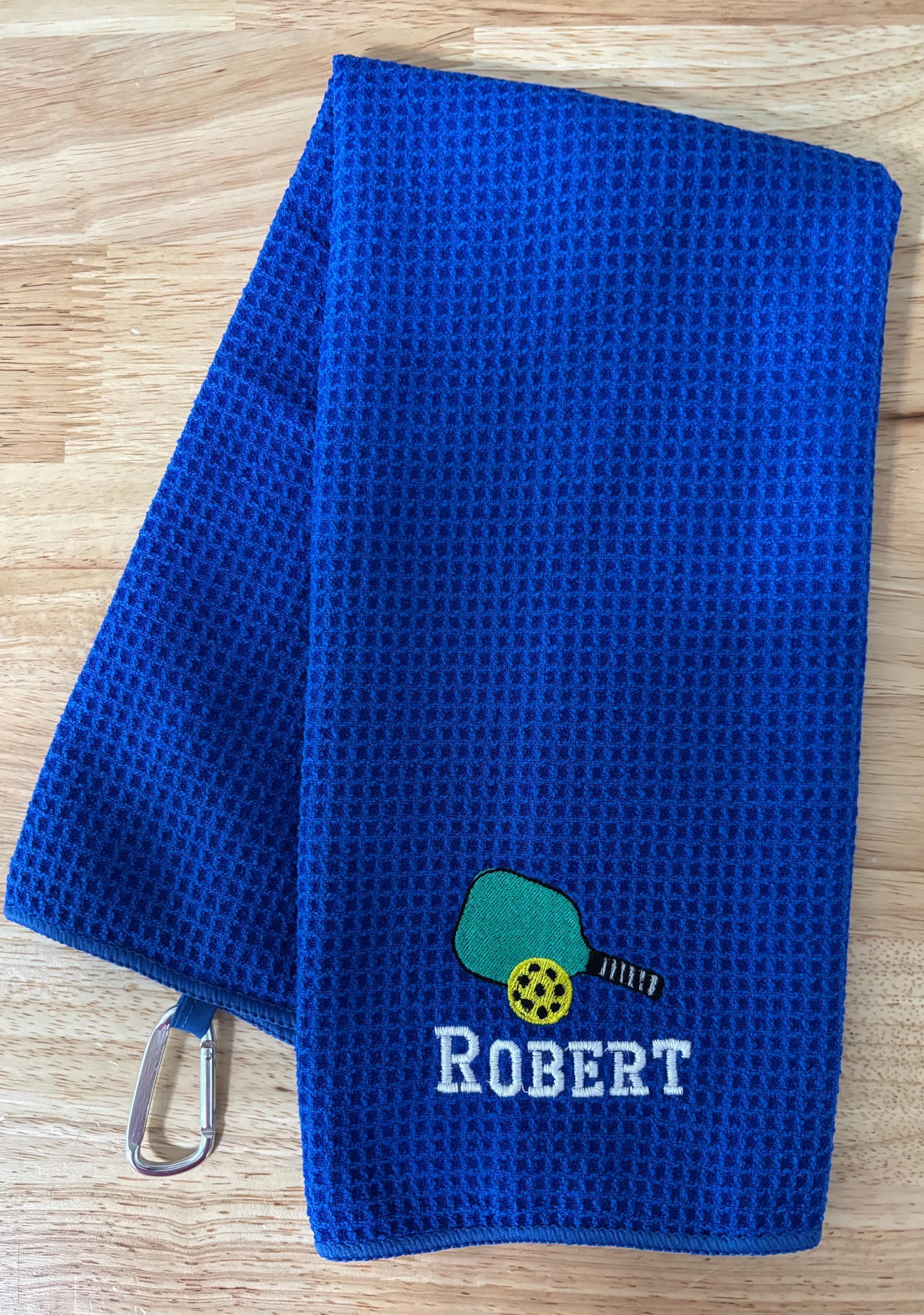 Personalized Pickleball Towel – Waffle Weave | Embroidered| With clip