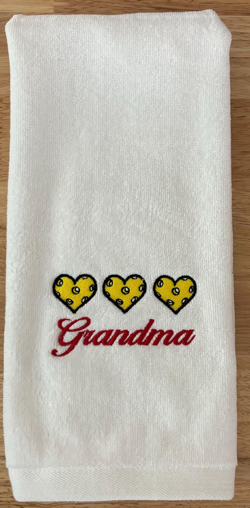 Pickleball Mom or Grandma Towel – Personalized Embroidered Pickleball Gift
