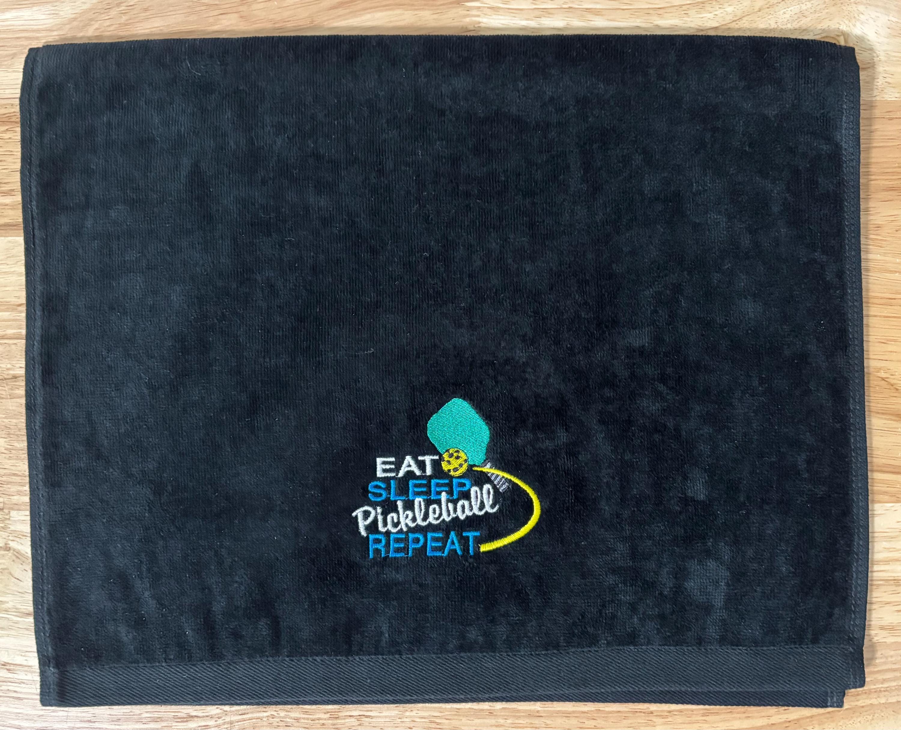 Pickleball Custom Embroidered Towel |Eat, Sleep, Pickleball Repeat