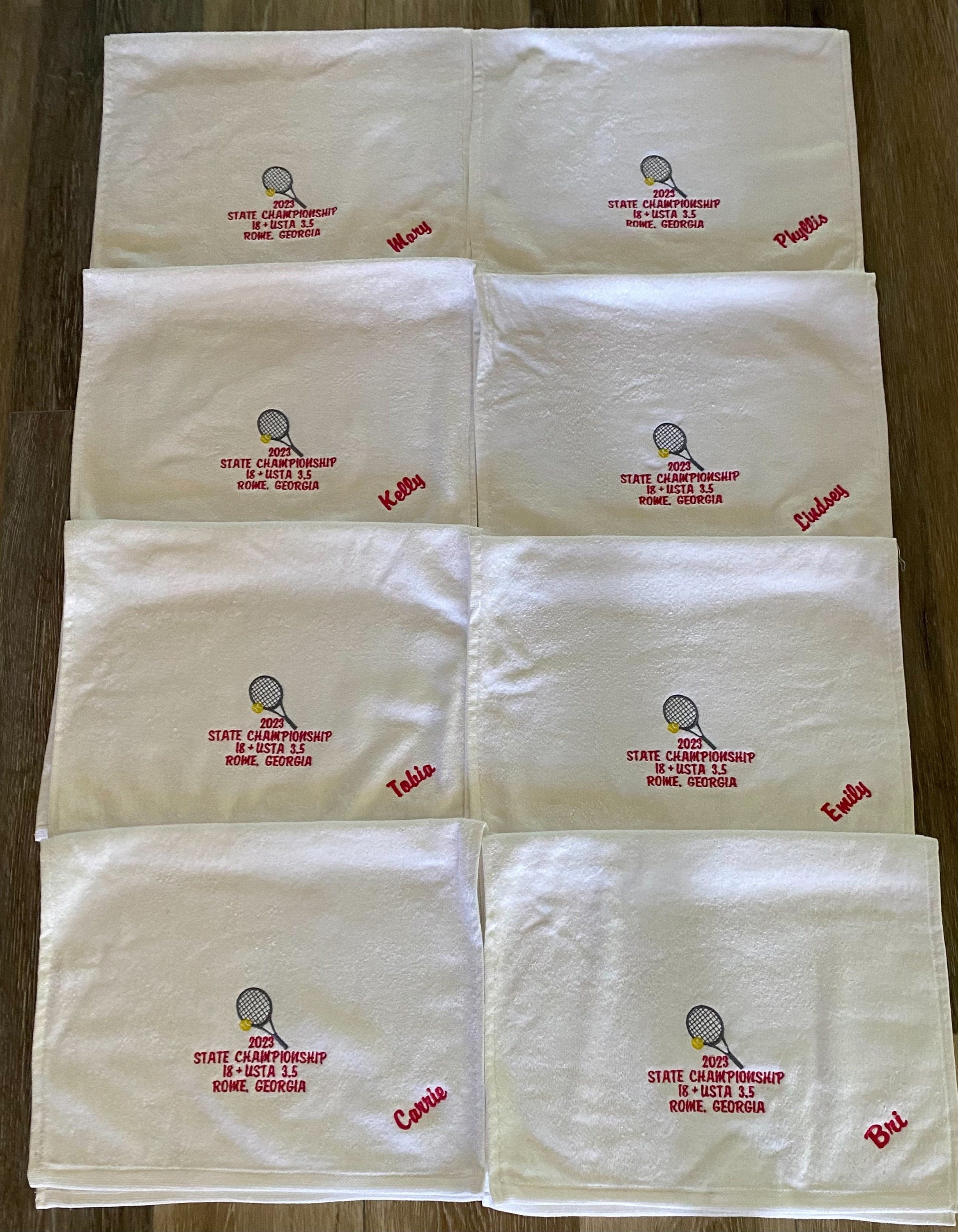 Custom Embroidered Tennis Towel – Personalized Team Gift
