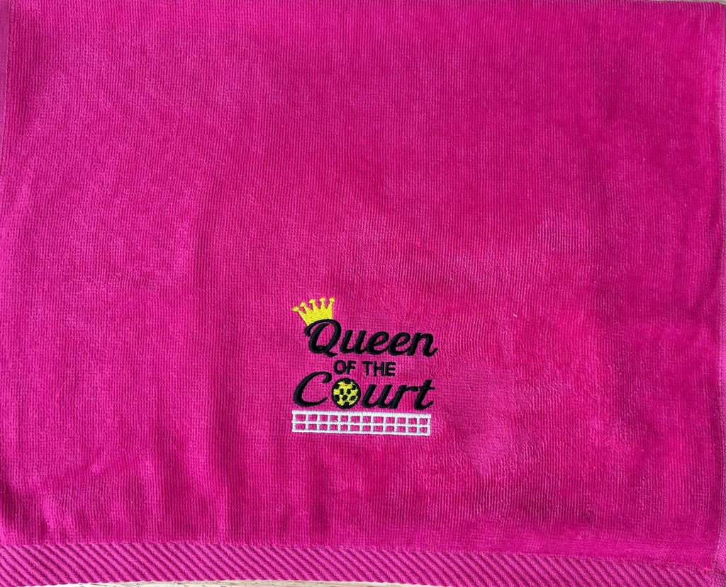 Personalized Pickleball Towel – “Queen of the Court” Embroidered Gift