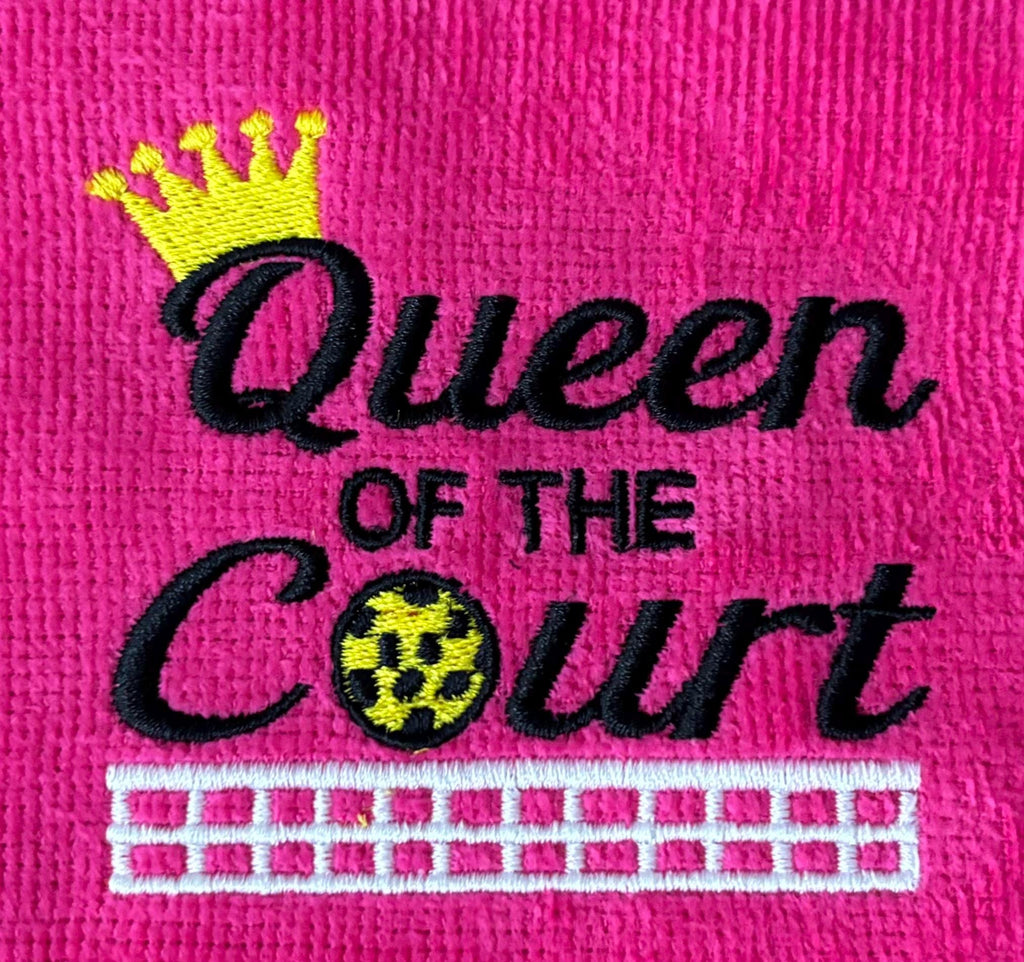 Personalized Pickleball Towel – “Queen of the Court” Embroidered Gift