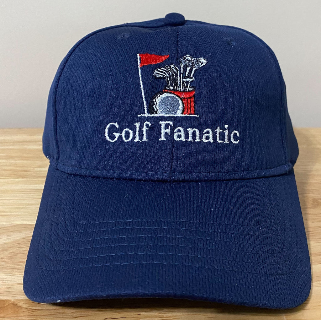 Embroidered Golf Fanatic Cap: Performance Wicking Hat, Gift for Golfers