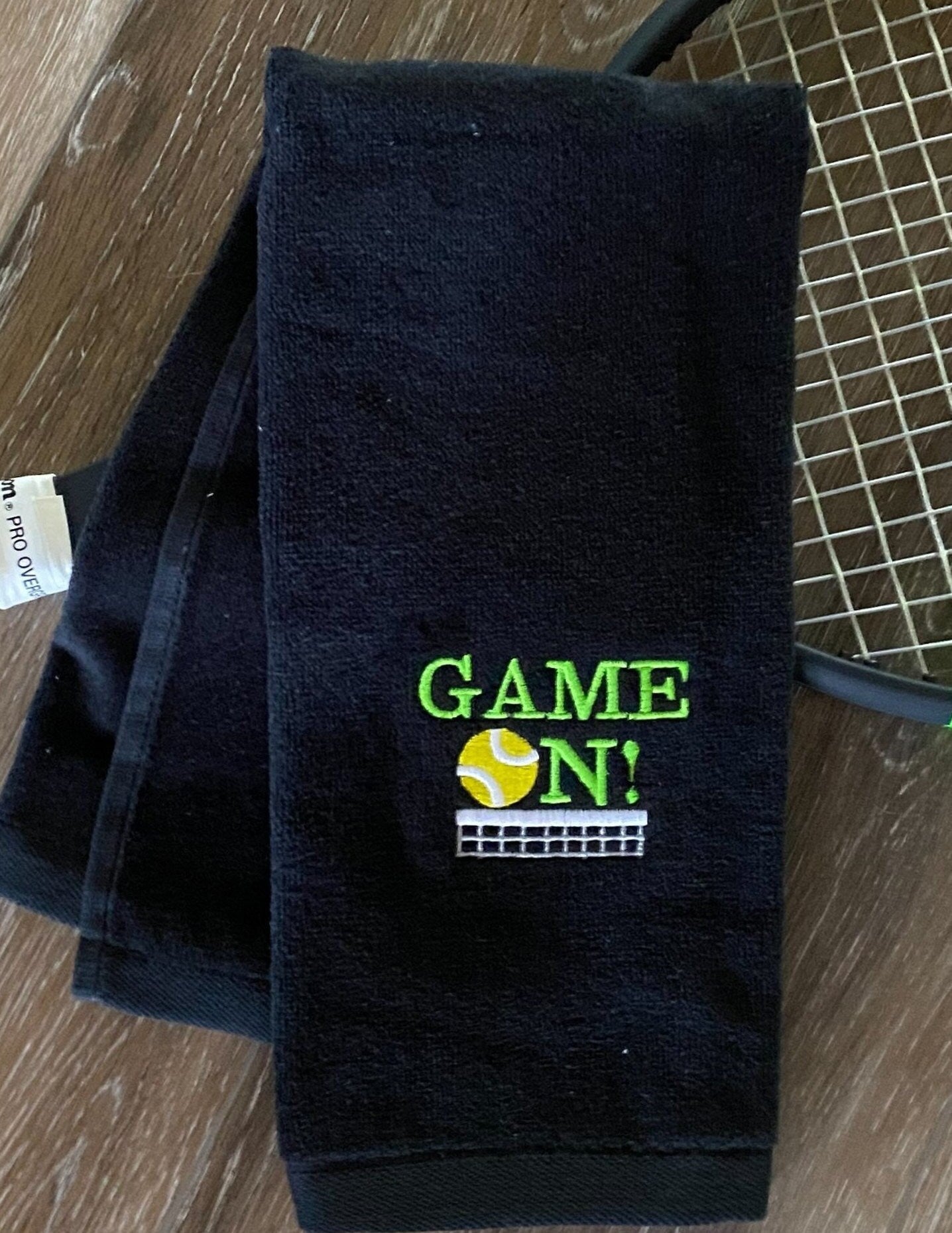 Embroidered Tennis Towel – "Game On" Sports Towel