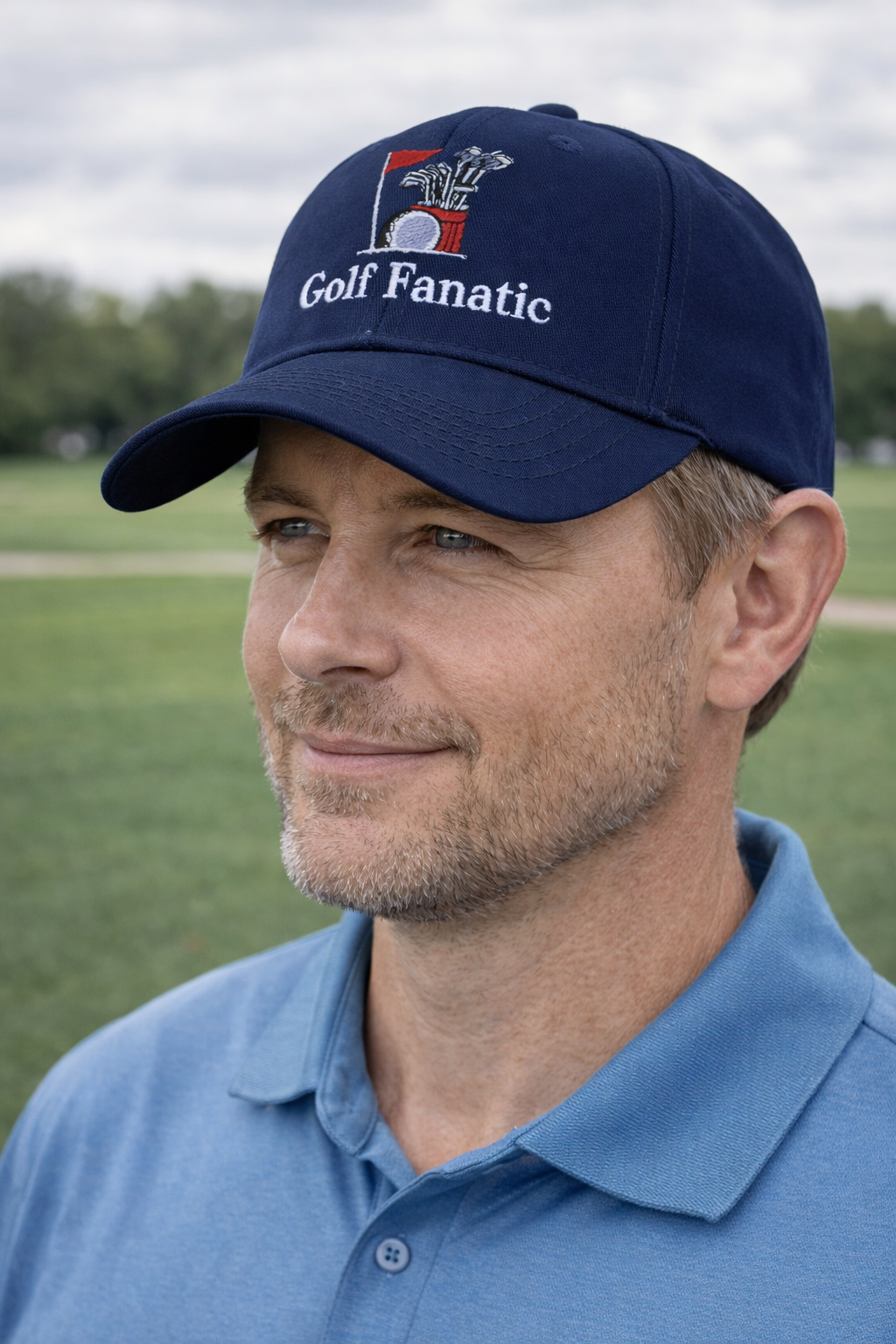 Embroidered Golf Fanatic Cap: Performance Wicking Hat, Gift for Golfers