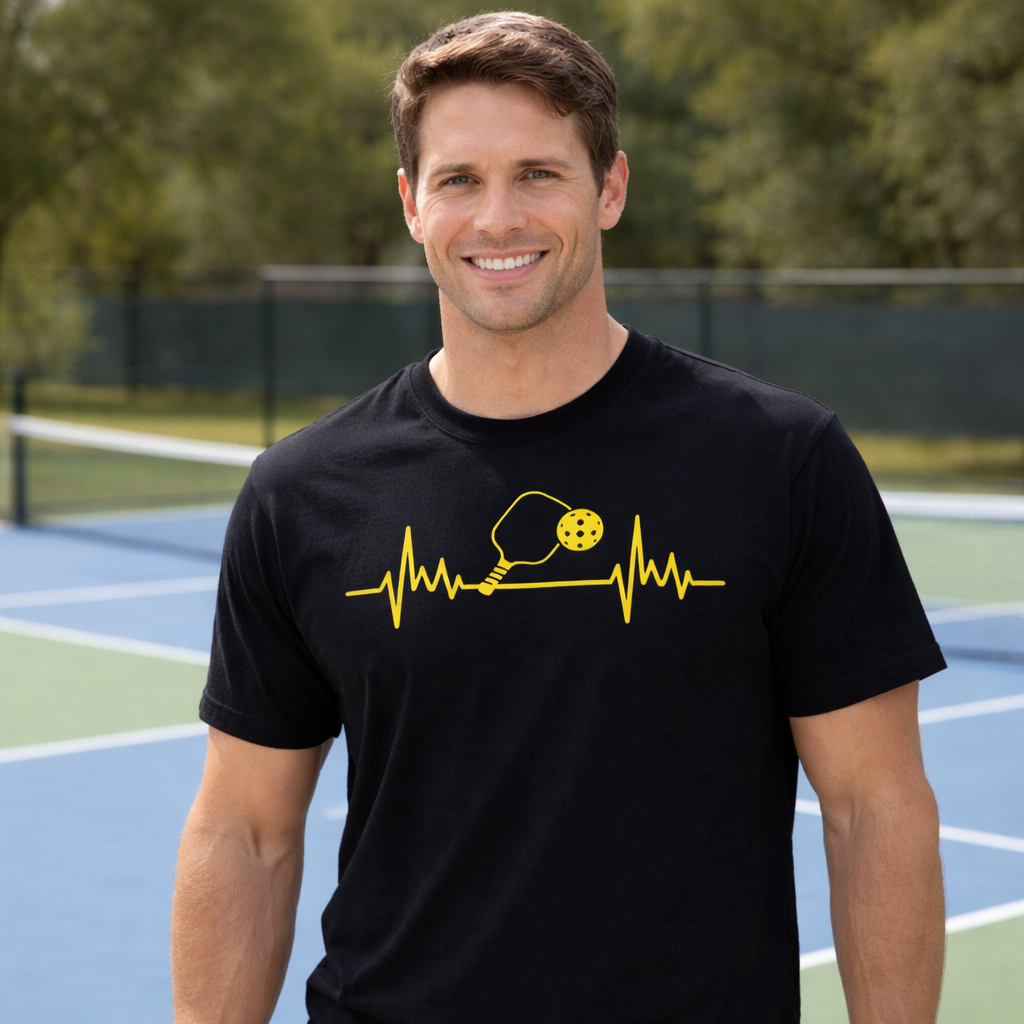 Pickleball Heartbeat Graphic Tee – Unisex Player T-Shirt