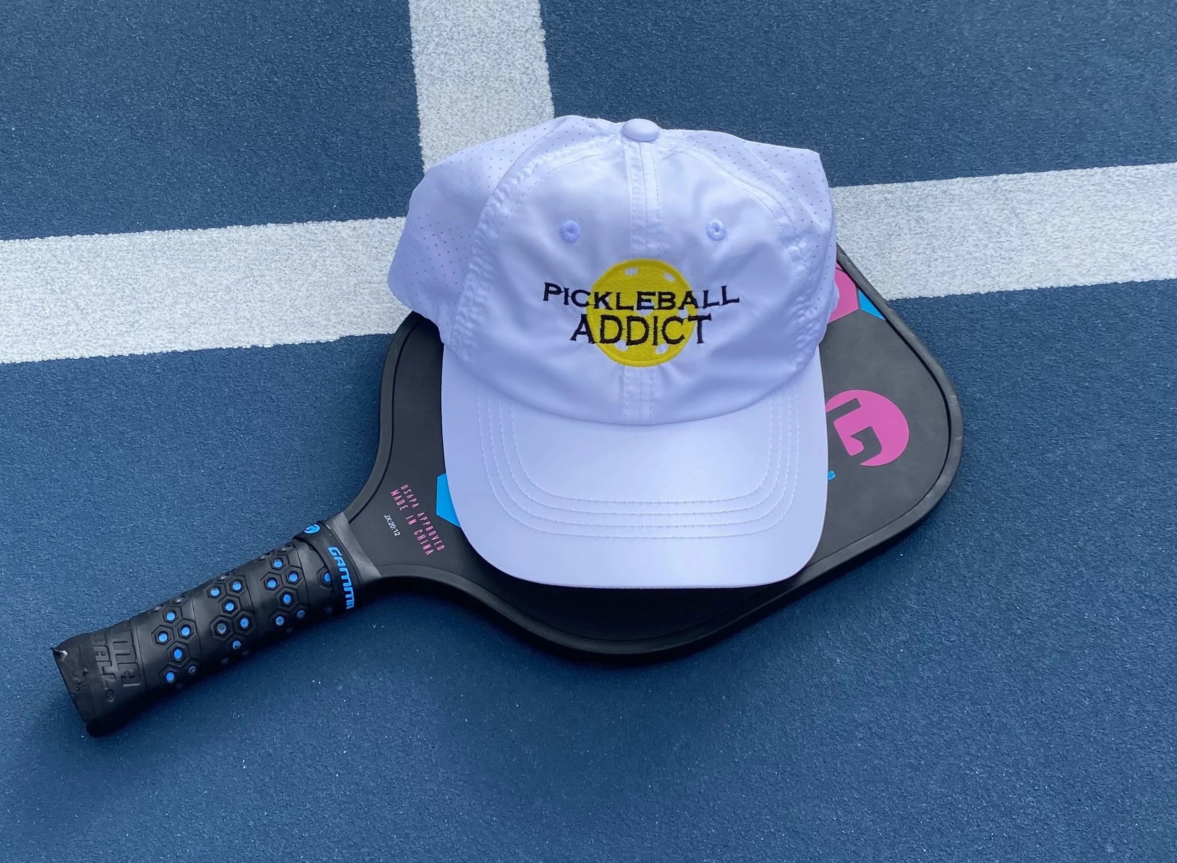 Pickleball Addict Embroidered Hat – Adjustable Sports Cap