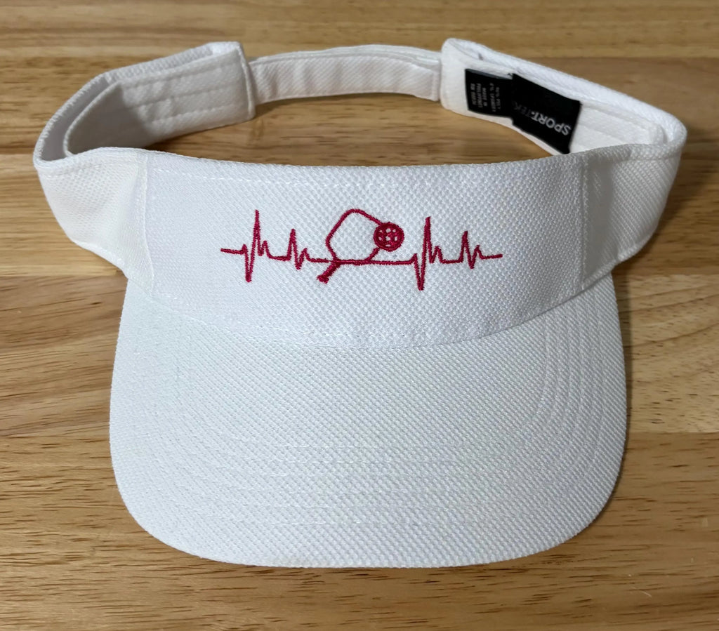 Pickleball Heartbeat Embroidered Visor